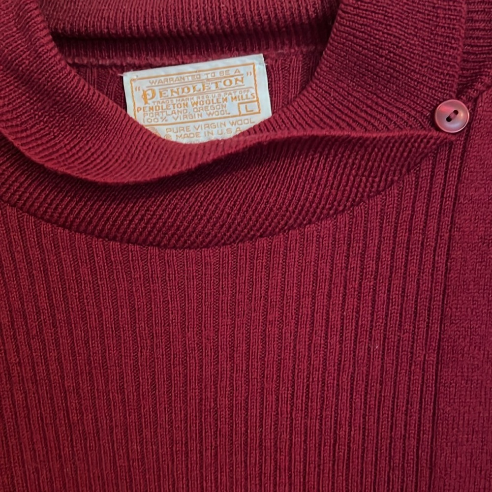 Vintage Pendleton Wool Red Sweater Large - image 2